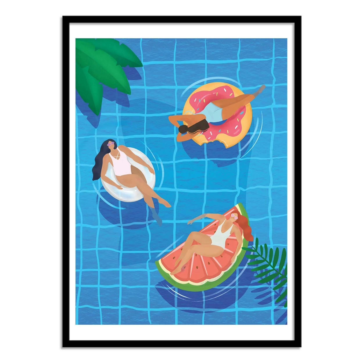 1X - POOL LADIES - PETRA LIZDE - Affiche d'art 30 x 40 cm