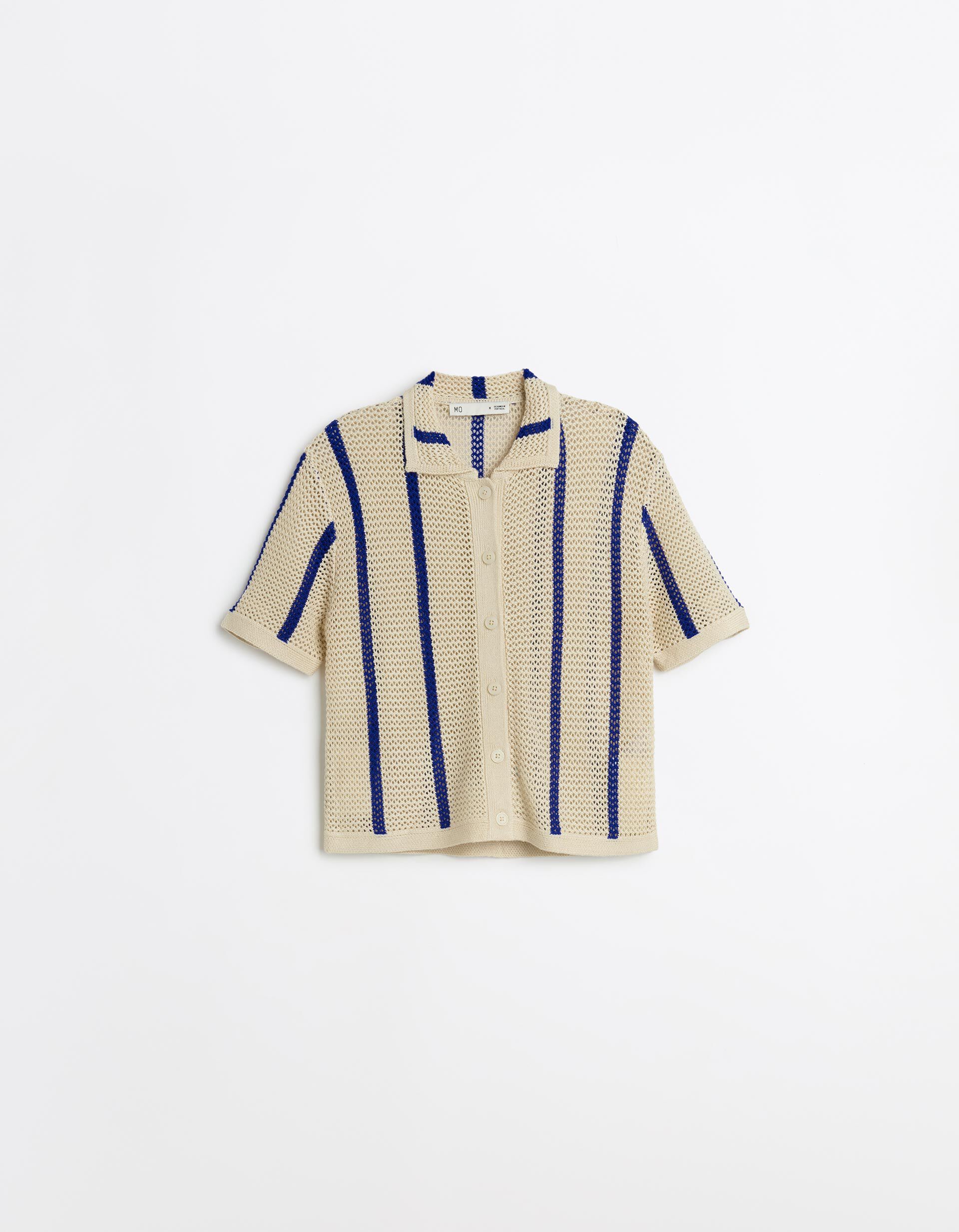 Camisa Malha Tricotada, Mulher, Azul