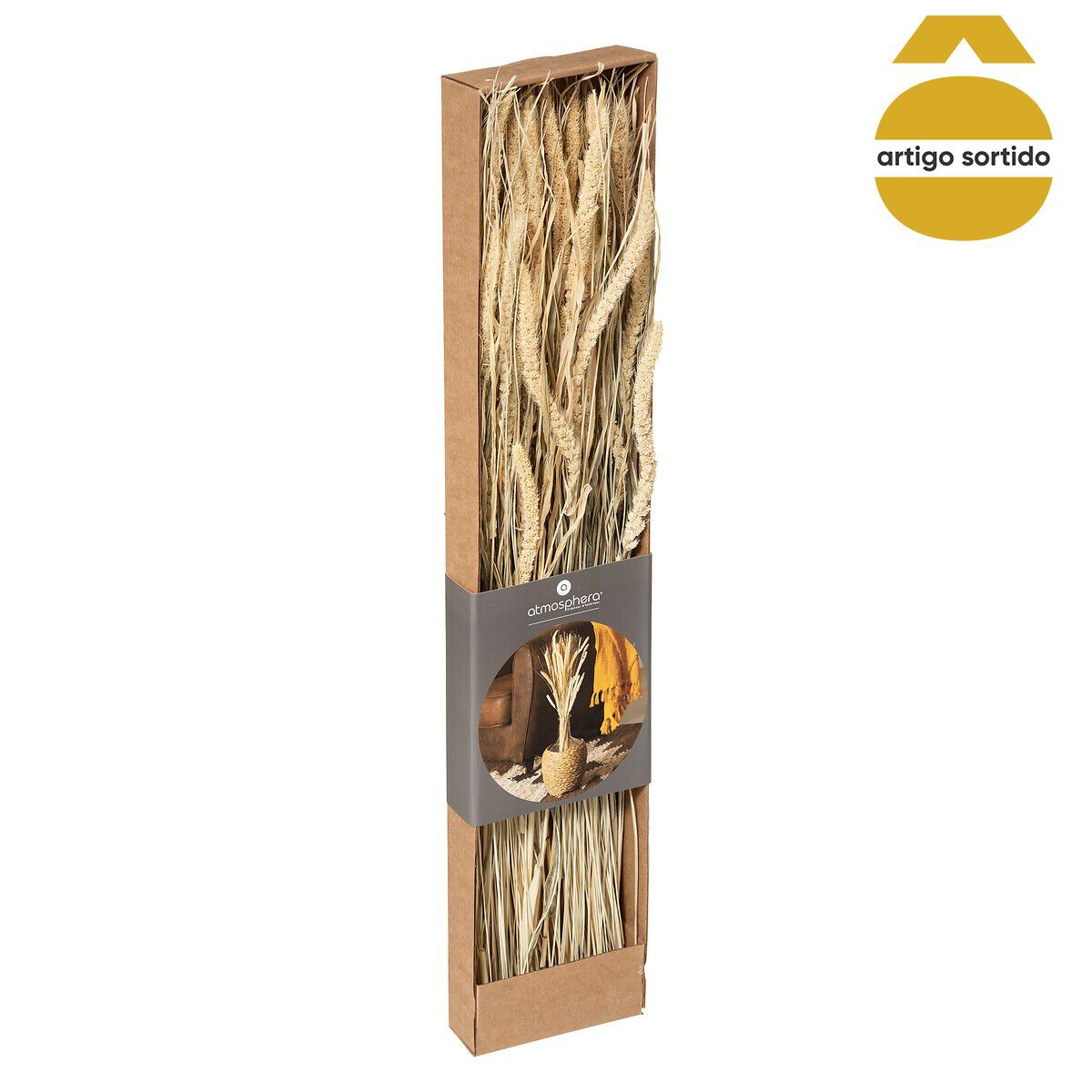 Bouquet de flores secas bege 60cm