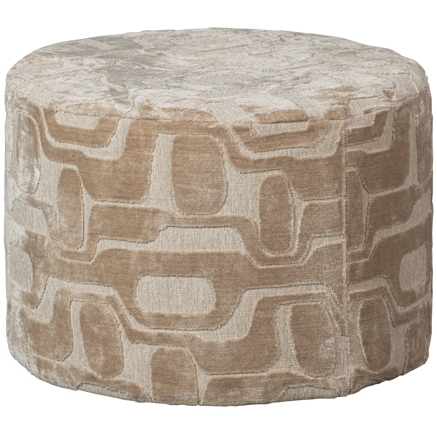 WOOOD poef Yago - Polyester - Naturel - 43x60x60