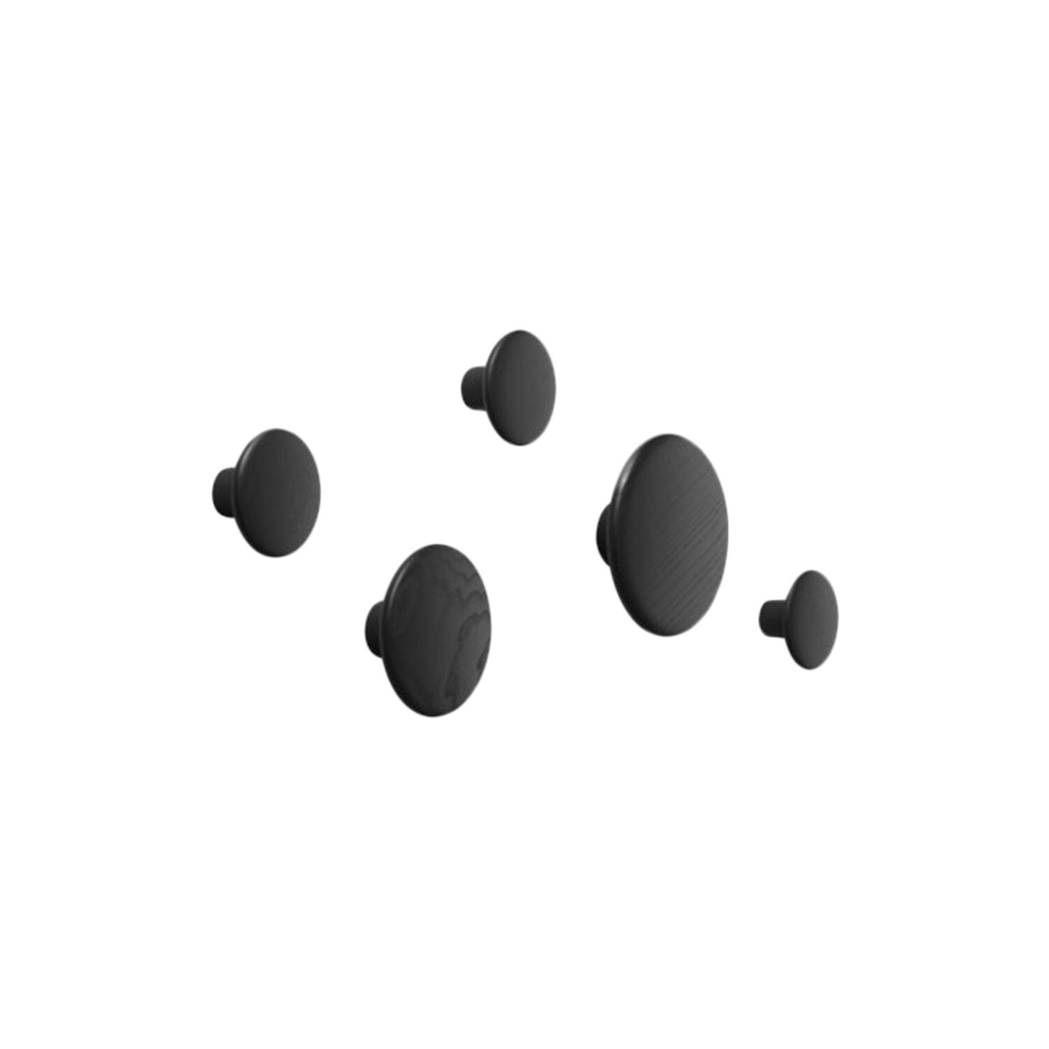 Dots Wood 5 pcs., black