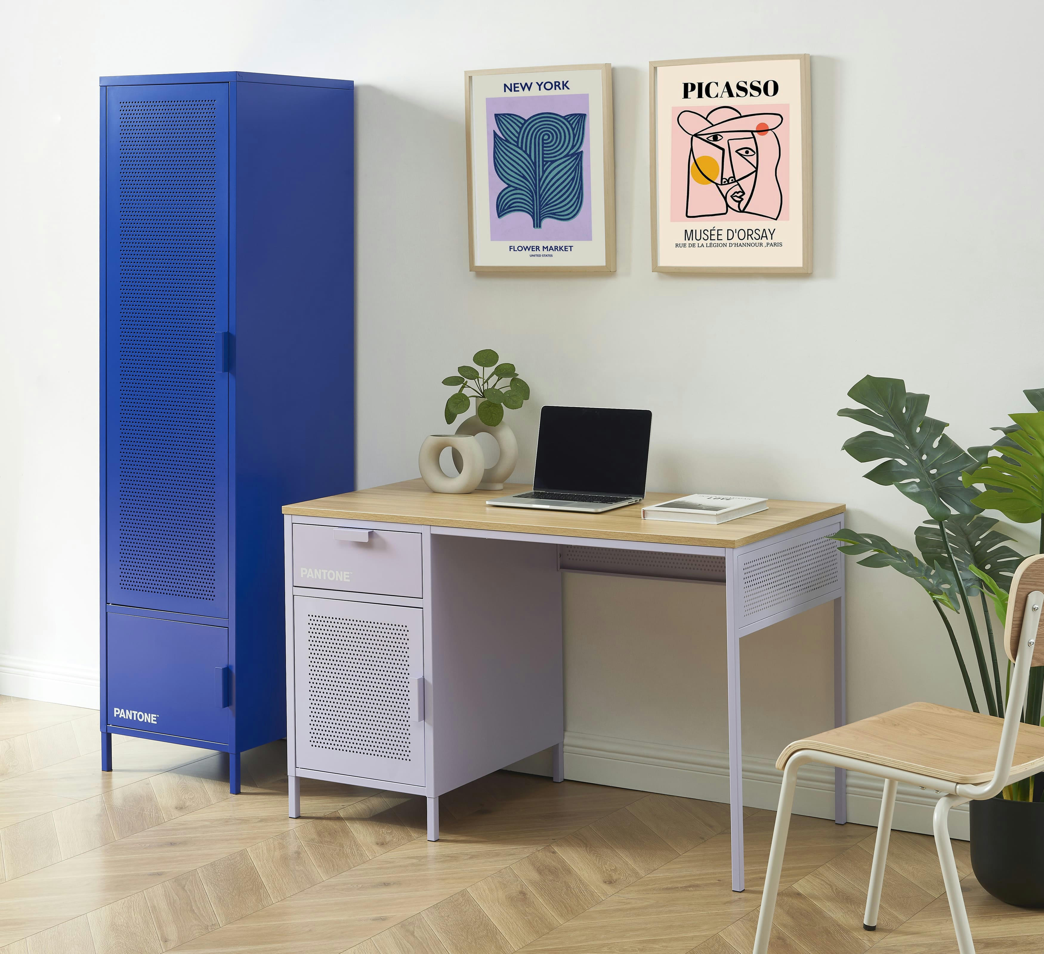 PANTONE - Bureau  métal lilas 120cm