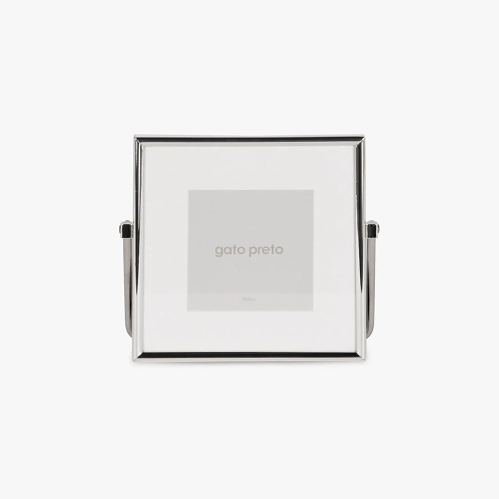 Moldura com Pé Prateada 8x8 SHINY & BRUSHED