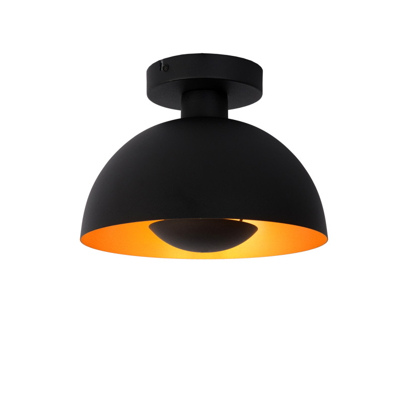 Plafonnier Siemon noir Ø 25 cm E27 40 W LUCIDE