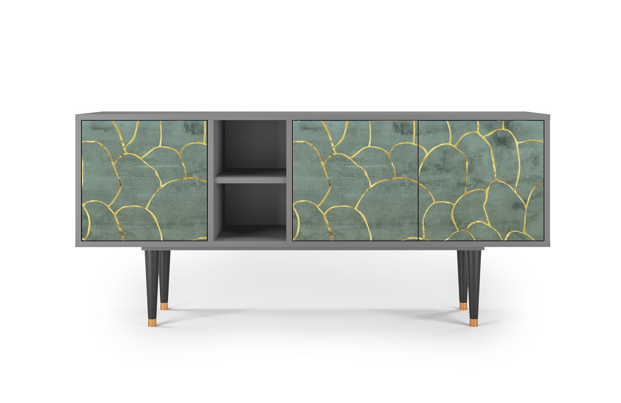 MAGNIFICENT WATER LILY - Meuble TV  bleu-vert 3 tiroirs L 150 cm