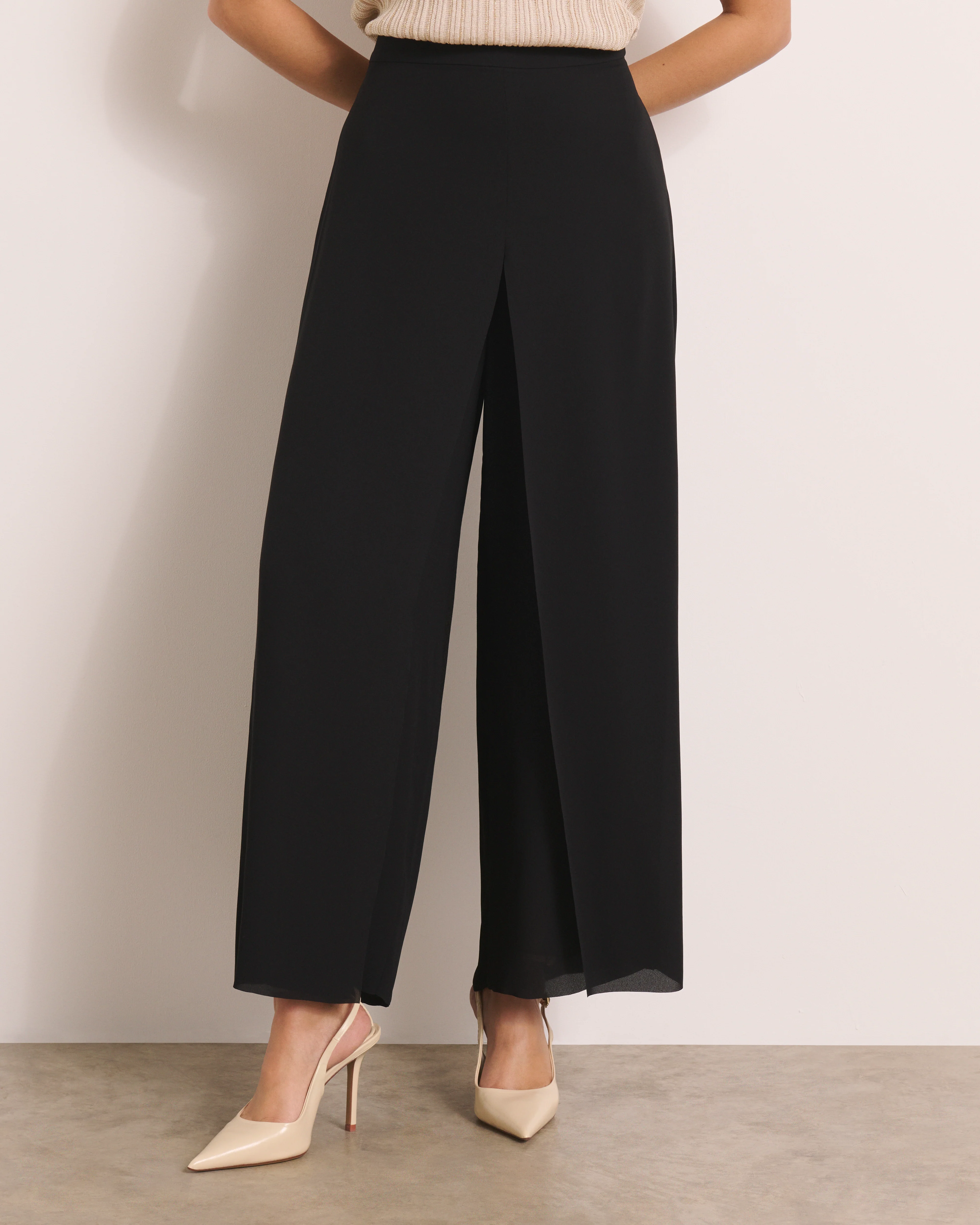 Pantalon noir large et fluide PLAZA13/13151/500