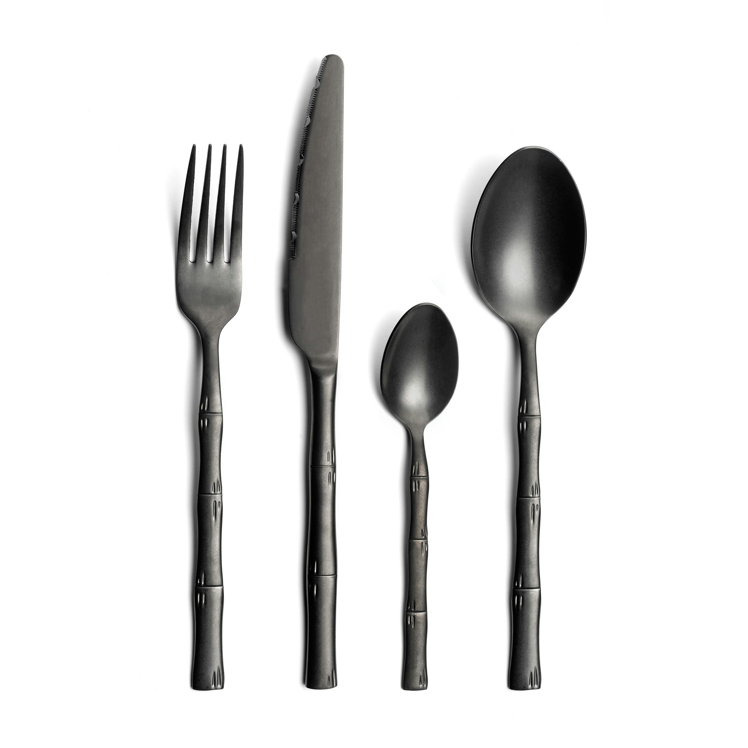 CANISSE - Ménagère 16 couverts en acier inox noir mat