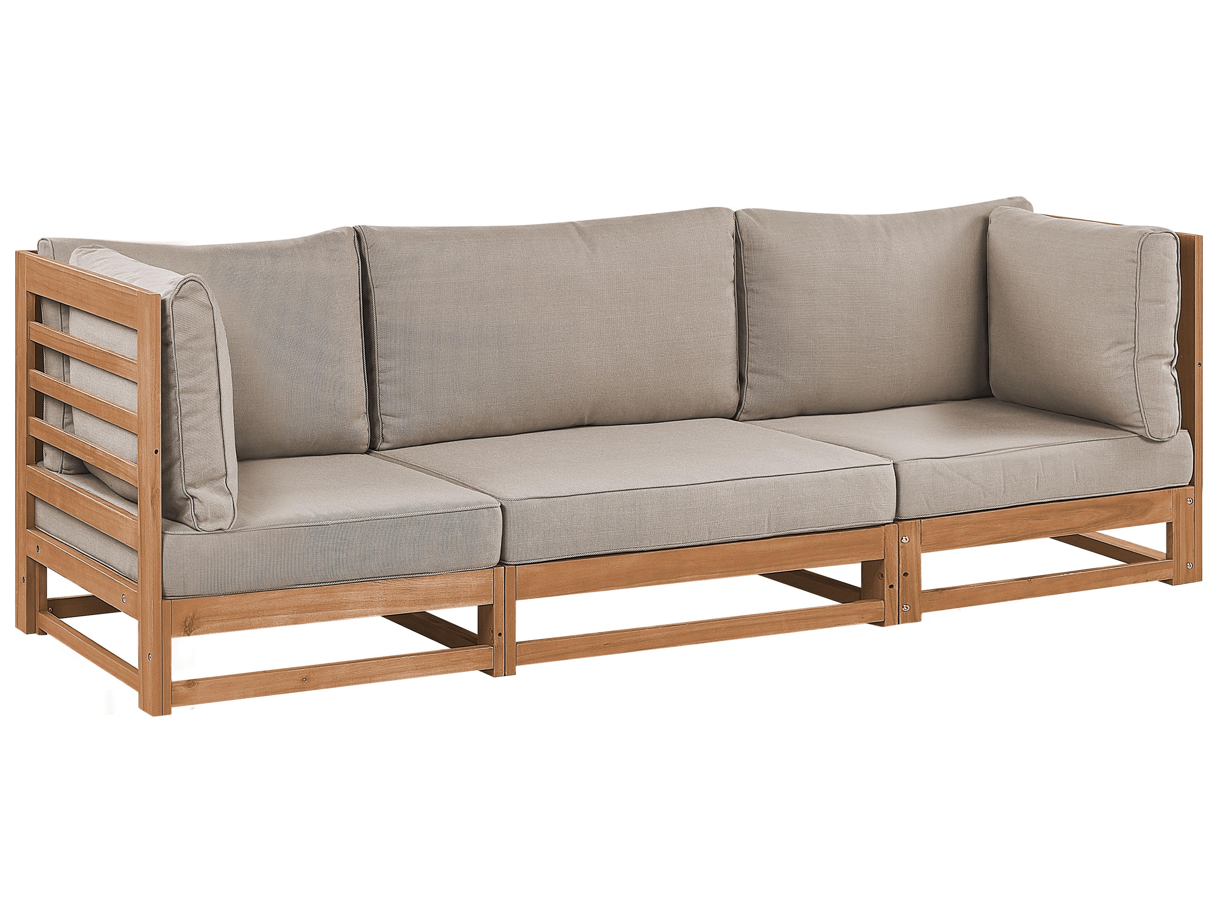 Garden Sofa 2 Seater TRANI Modular Certified Acacia Wood Light Brown