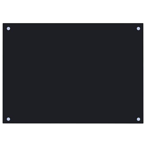 NNEVL Kitchen Backsplash Black 70x50 cm Tempered Glass