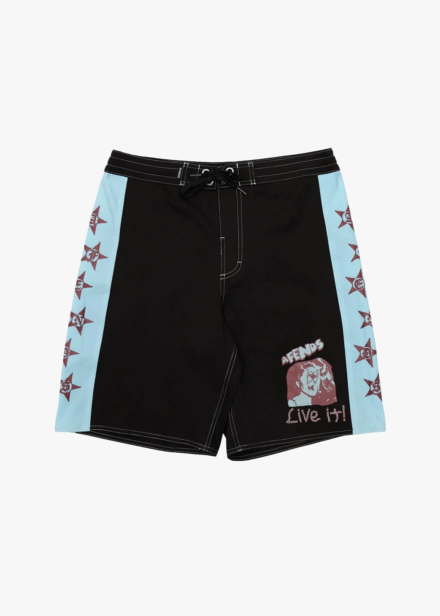 AFENDS Mens Live It - Surf Related V2 Boardshorts 19 - Black