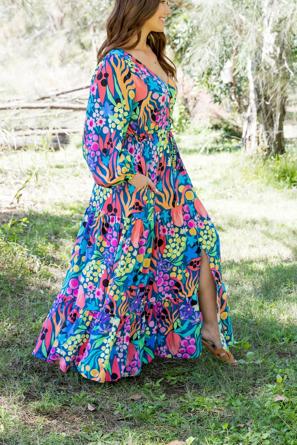 Bonnie Long Sleeve Dress in Natives by Kasey Rainbow