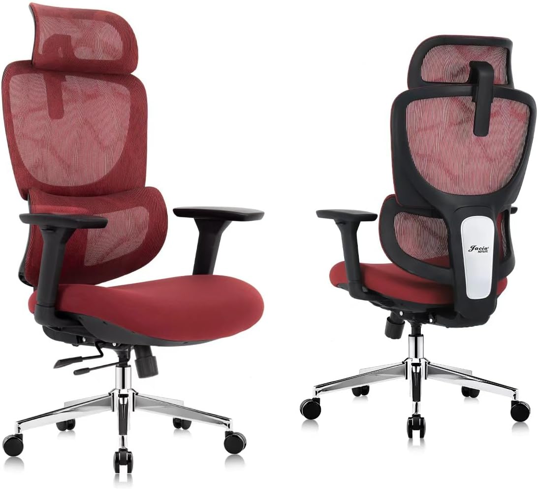 Jacia House TSCA Certified Ergonomic Mesh Office Chair, Big Tall Gaming Chair Adjustable Lumbar Support, 4D Armrests, 2D Headrest, 135° Reclining Rolling Swivel Desk Chairs with Seat Lock 600lb