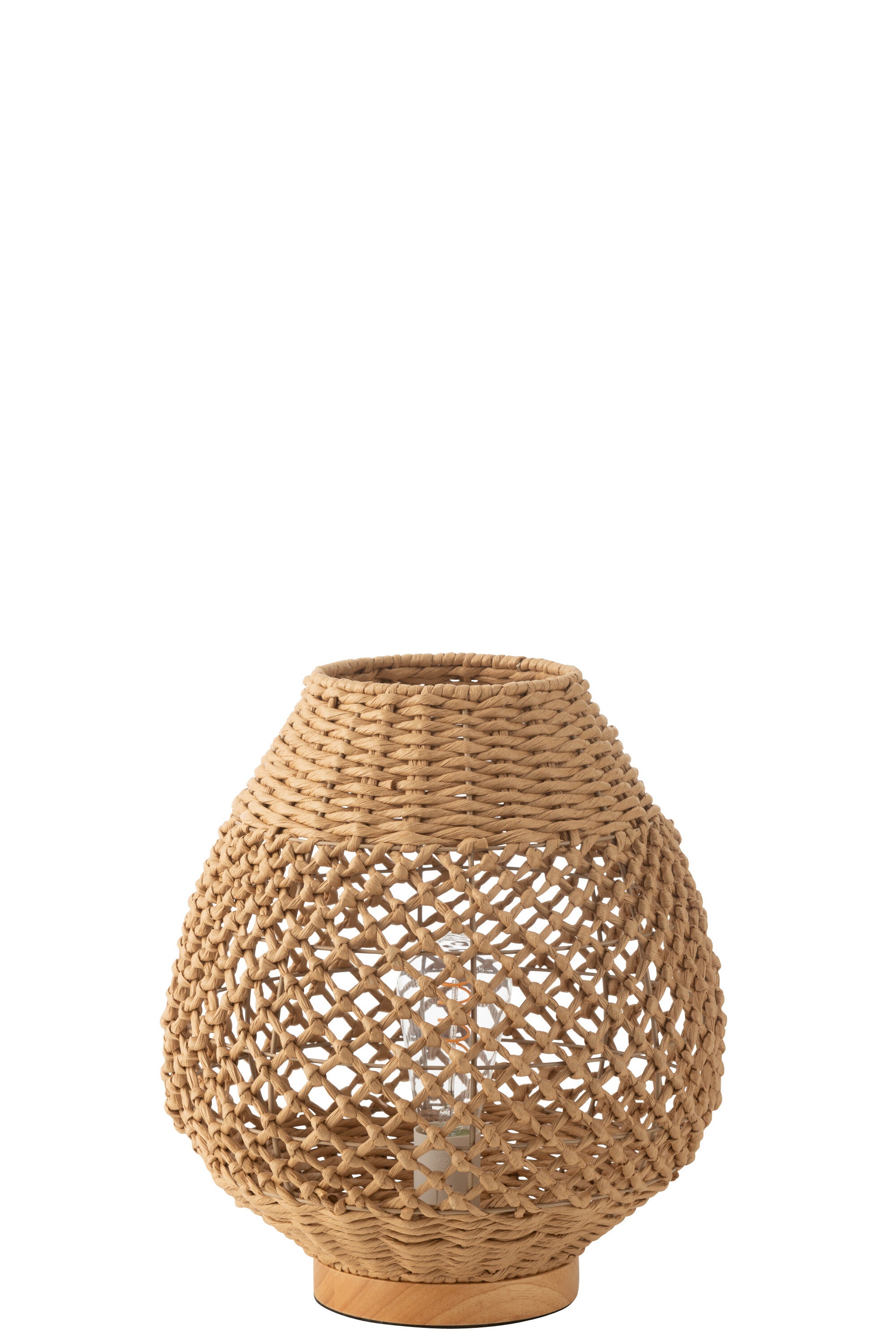 J-Line lamp Getwist - metaal - donkerbeige/naturel - small