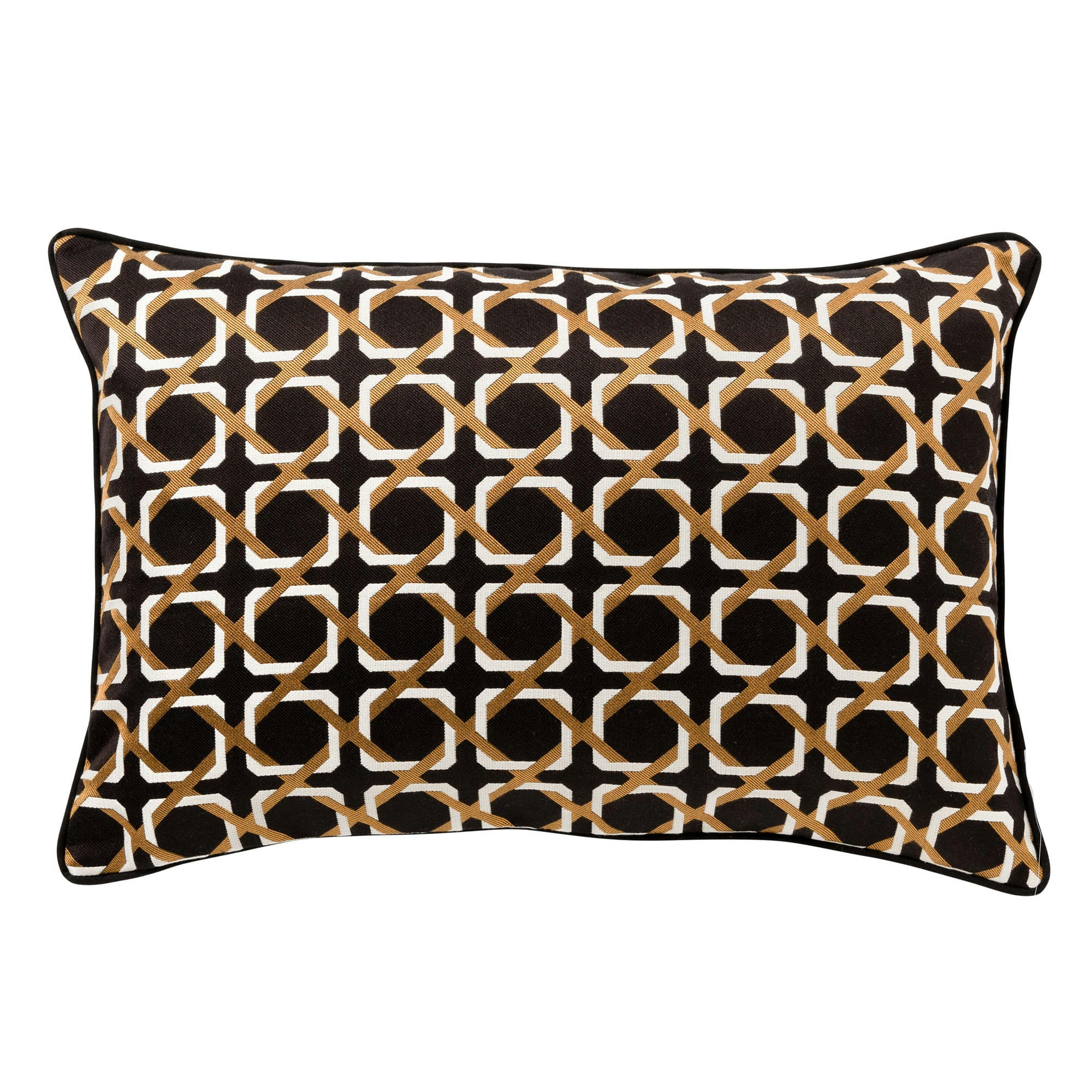 - Coussin noir - 40x60 cm - avec motif géométrique