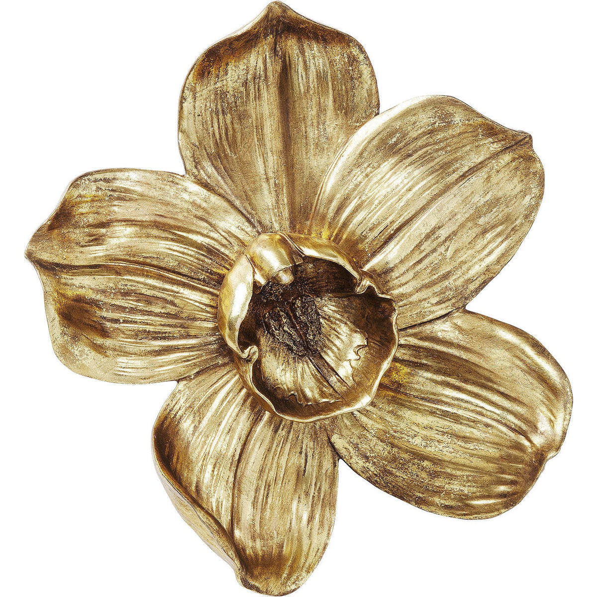 Kare Design Wanddecoratie Orchidee goudkleurig 44cm