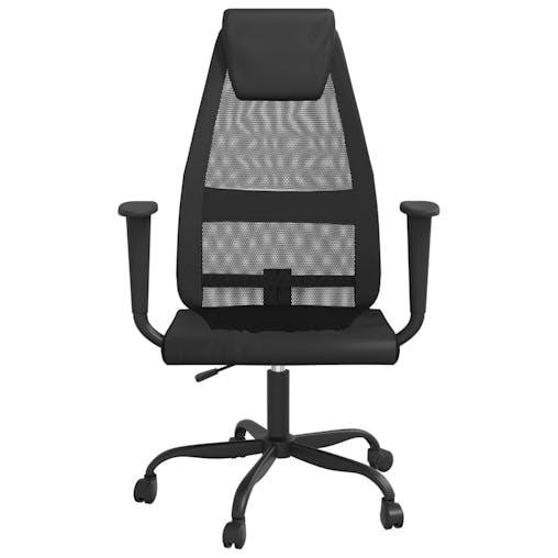 NNEVL Office Chair Black Mesh Fabric and Faux Leather