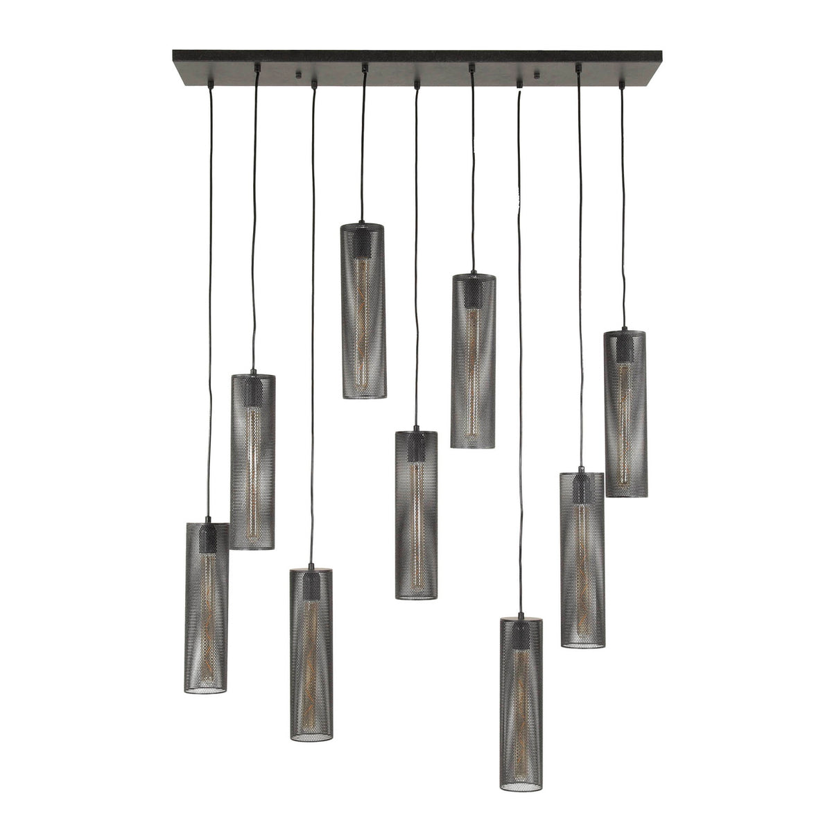Giga Meubel Hanglamp Tube Mesh - Zwart Metaal - 100x30x150cm