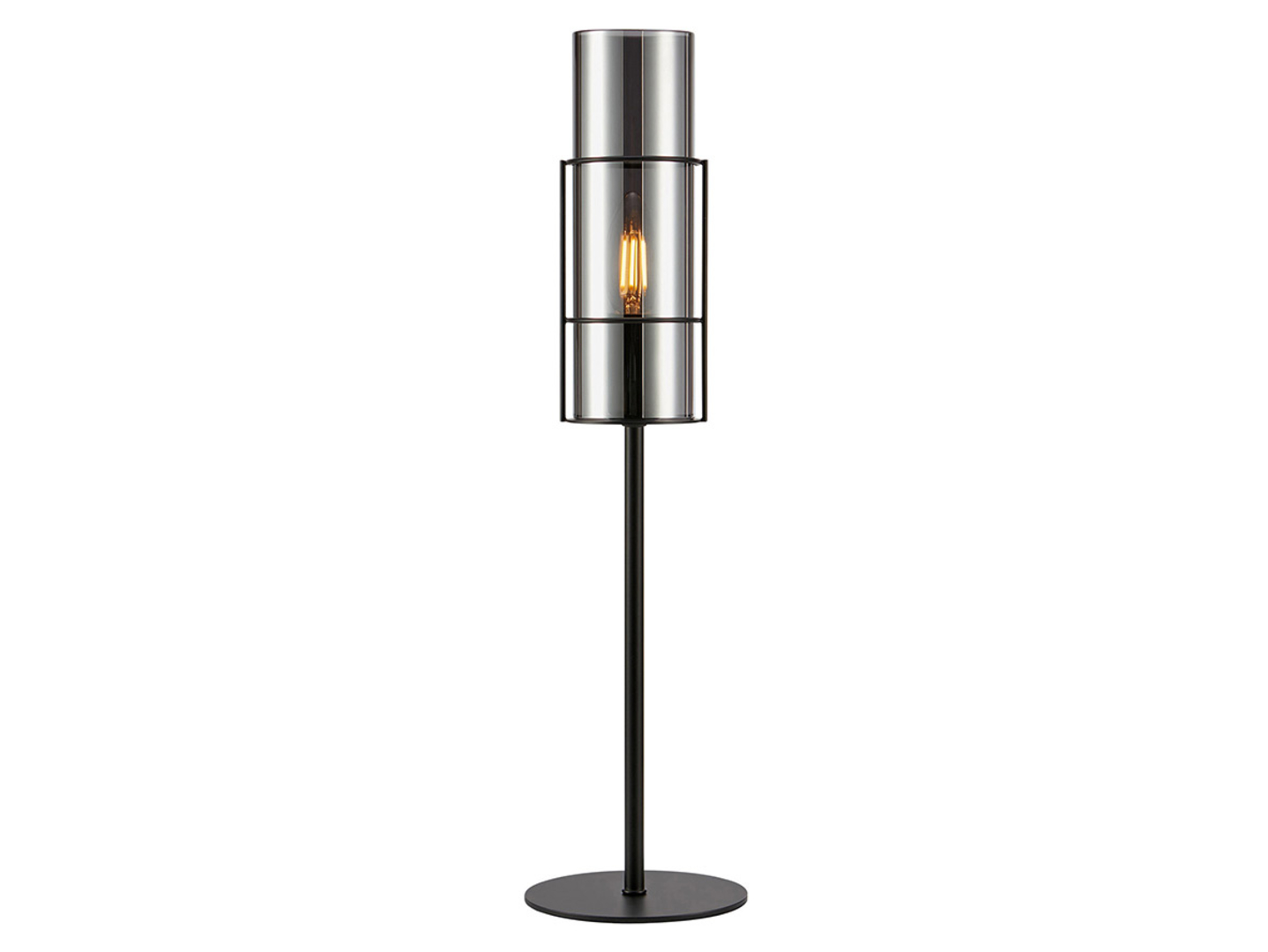 Lampa stołowa Torcia 50 cm metalowa srebrna