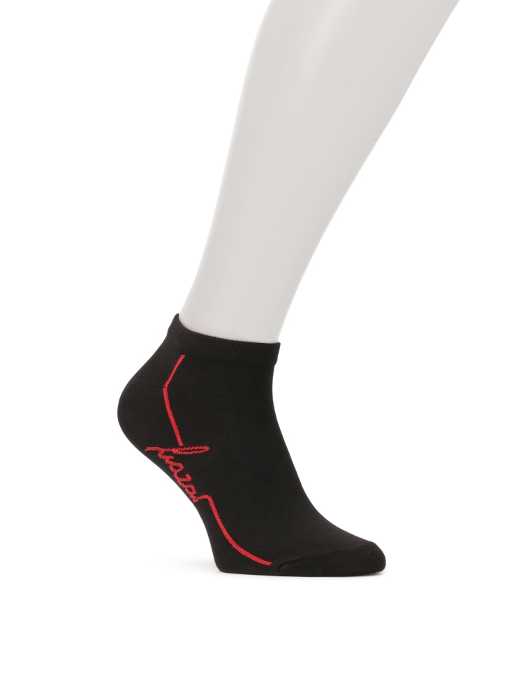 Black short socks with red logo