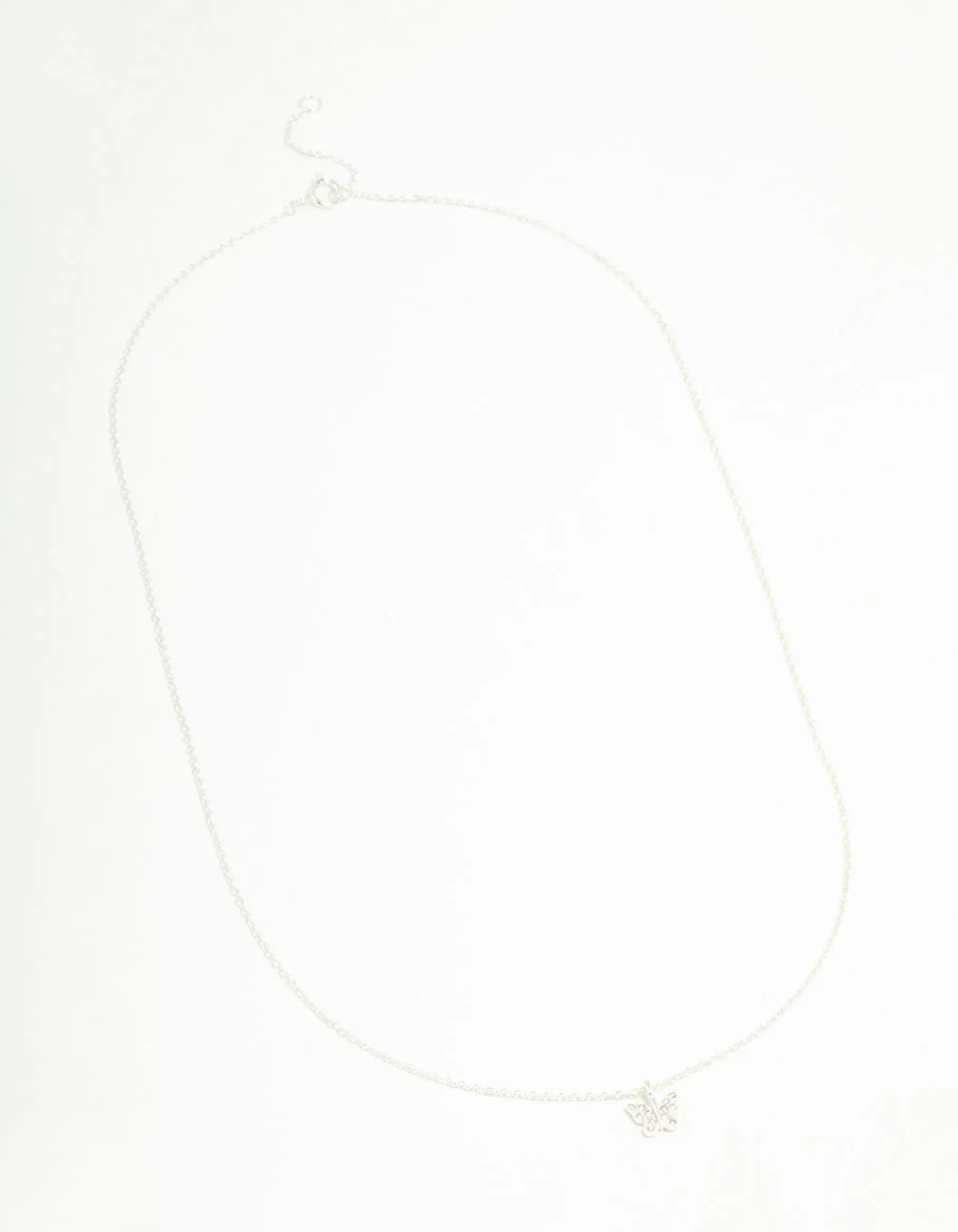 Sterling Silver Cubic Zirconia Mini Butterfly Necklace