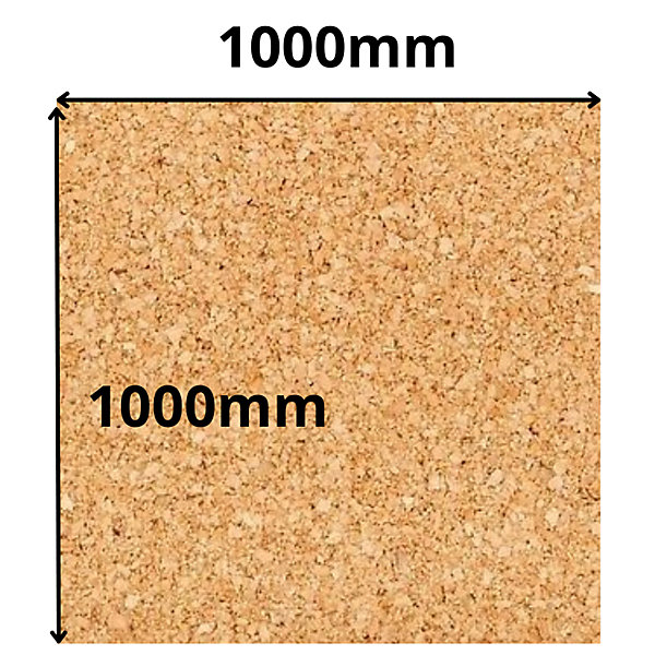 Feuilles de liège naturel - 10 % plus dense - DIY et décoration - 1000 x 1000 mm - 10 mm - 1 pièce