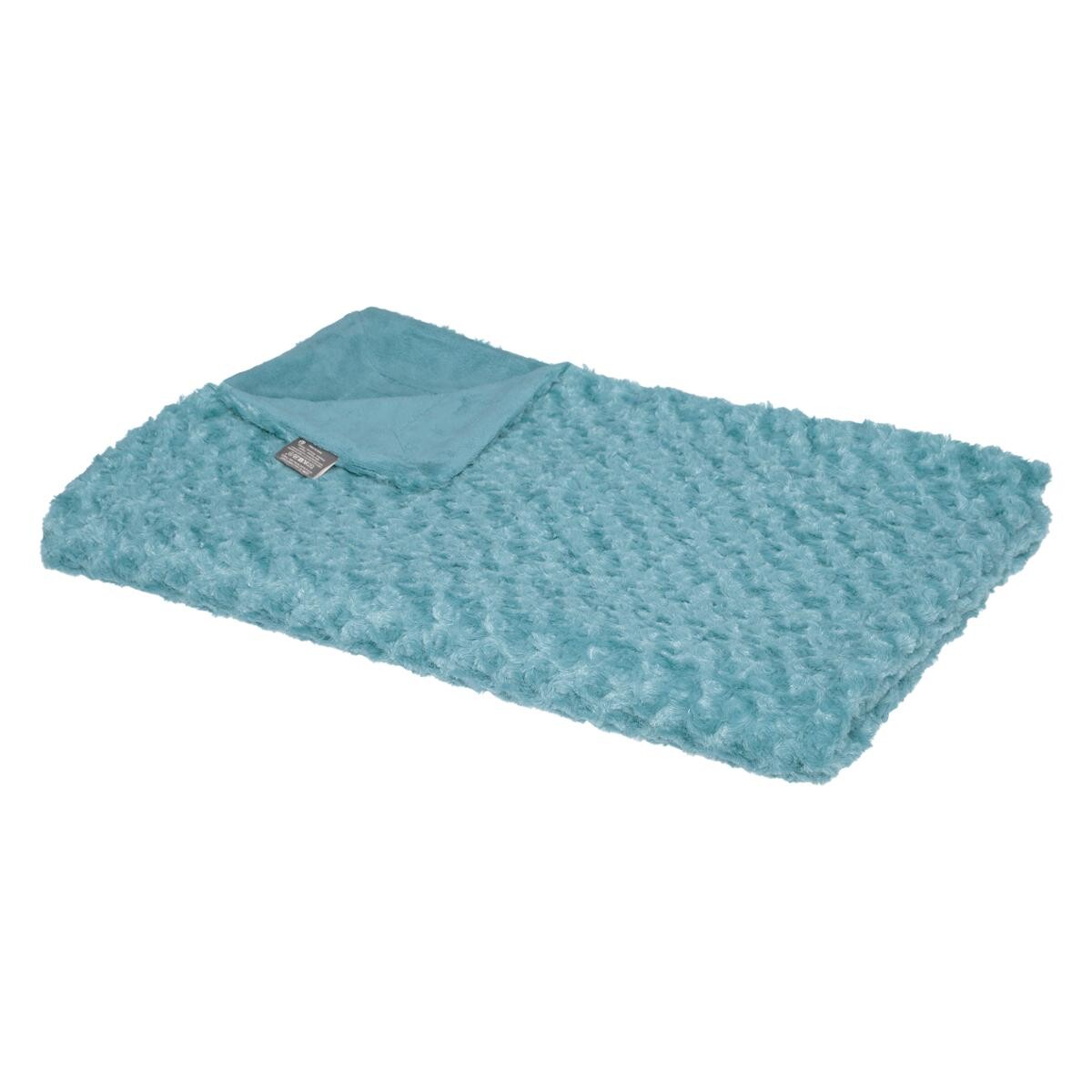 Faux fur plaid "Bouclette" Storm Blue, 120x160 cm