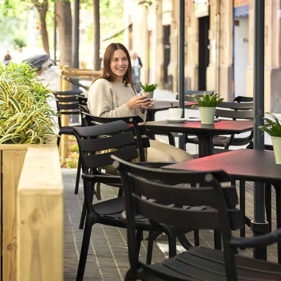 Garden Impressions Paris tuinstoel zwart - 2 stuks