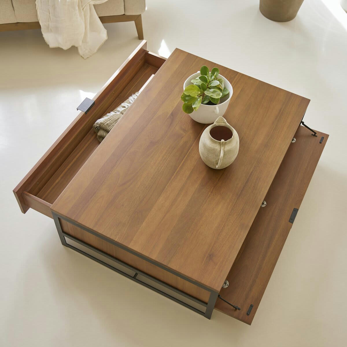 URBAN - Table basse rangement en acacia massif