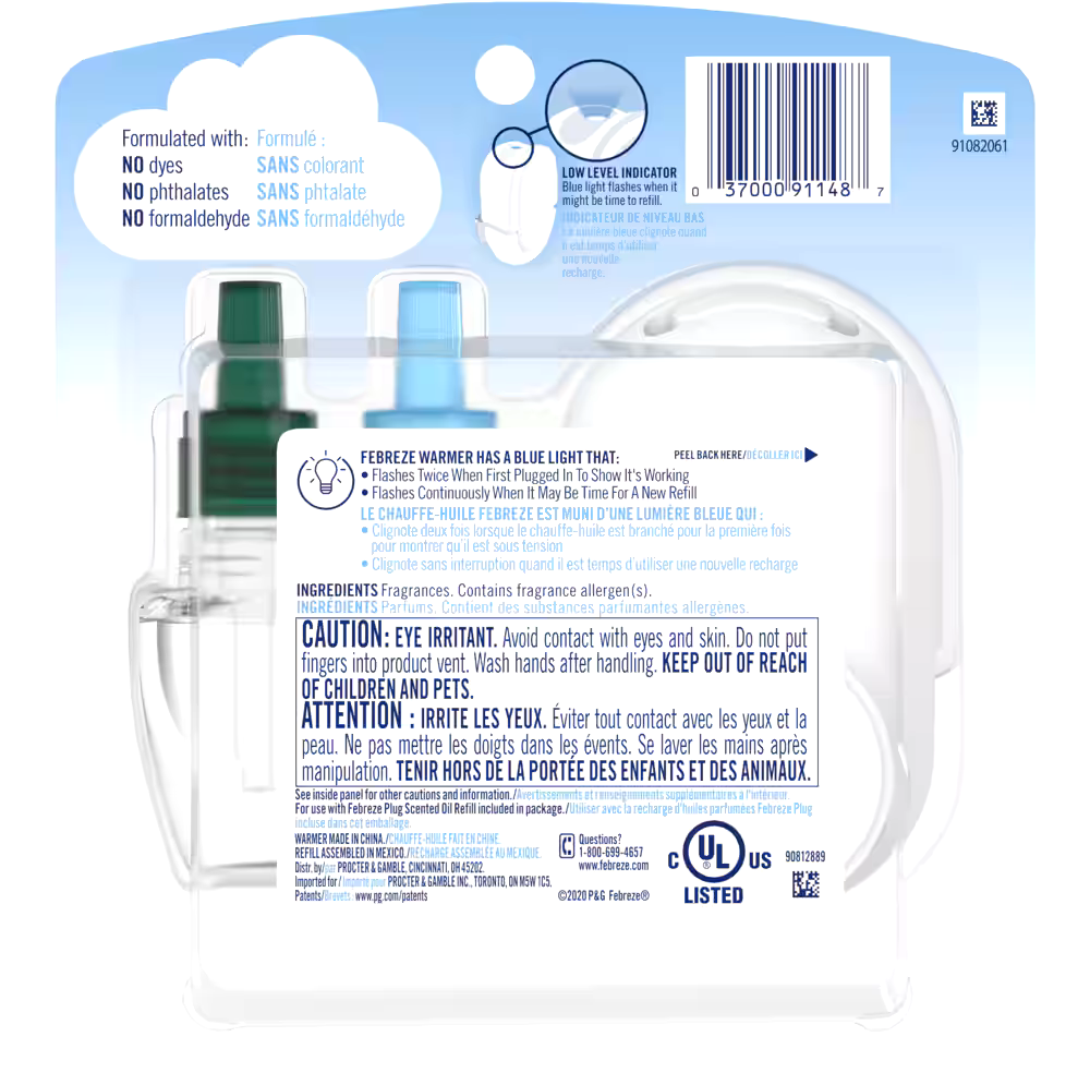 Febreze Unstopables Odor-Fighting PLUG Air Freshener Fresh Scent SK with 26 mL Oil Refill