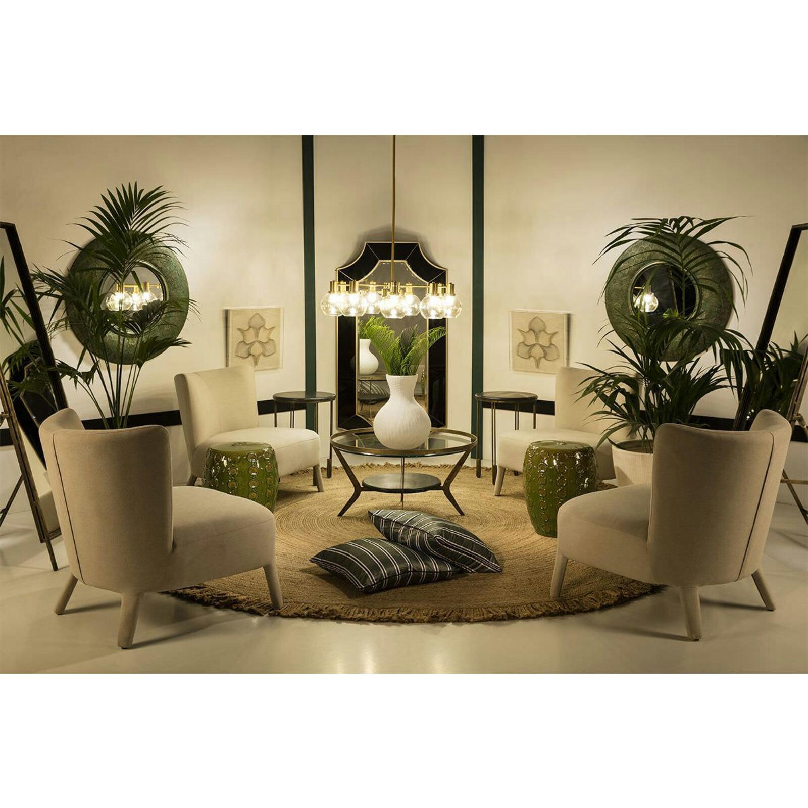 ALDEA - Suspension Verre Or 86x86x125 cm