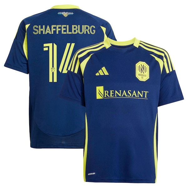 Jacob Shaffelburg Nashville SC adidas Youth 2025 The Heart of Nashville Kit Replica Player Jersey - Navy