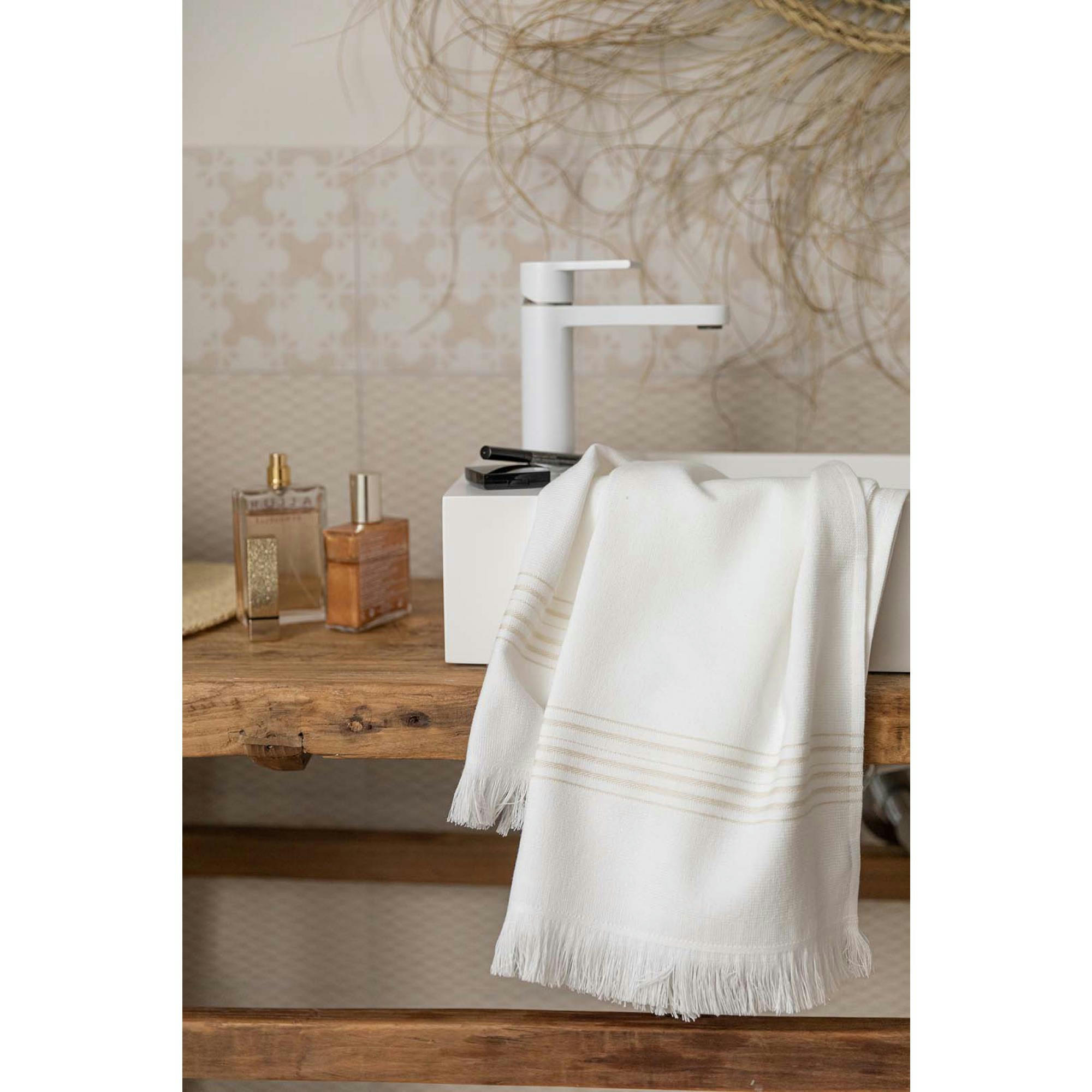 CANCUN - Drap hammam  en coton neige 90 x 180