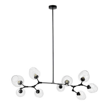 Lampa wisząca MODERN ORCHID-9 transp.czarna 150 cm