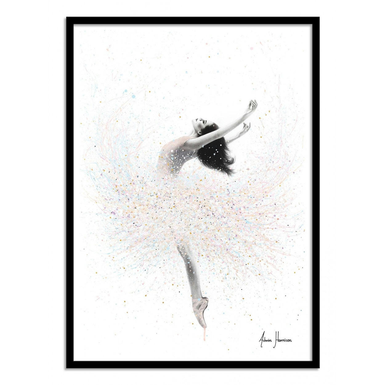 ASHVIN HARRISON - SNOW LAKE BALLERINA - ASHVIN HARRISON - Affiche d'art 30 x 40 cm