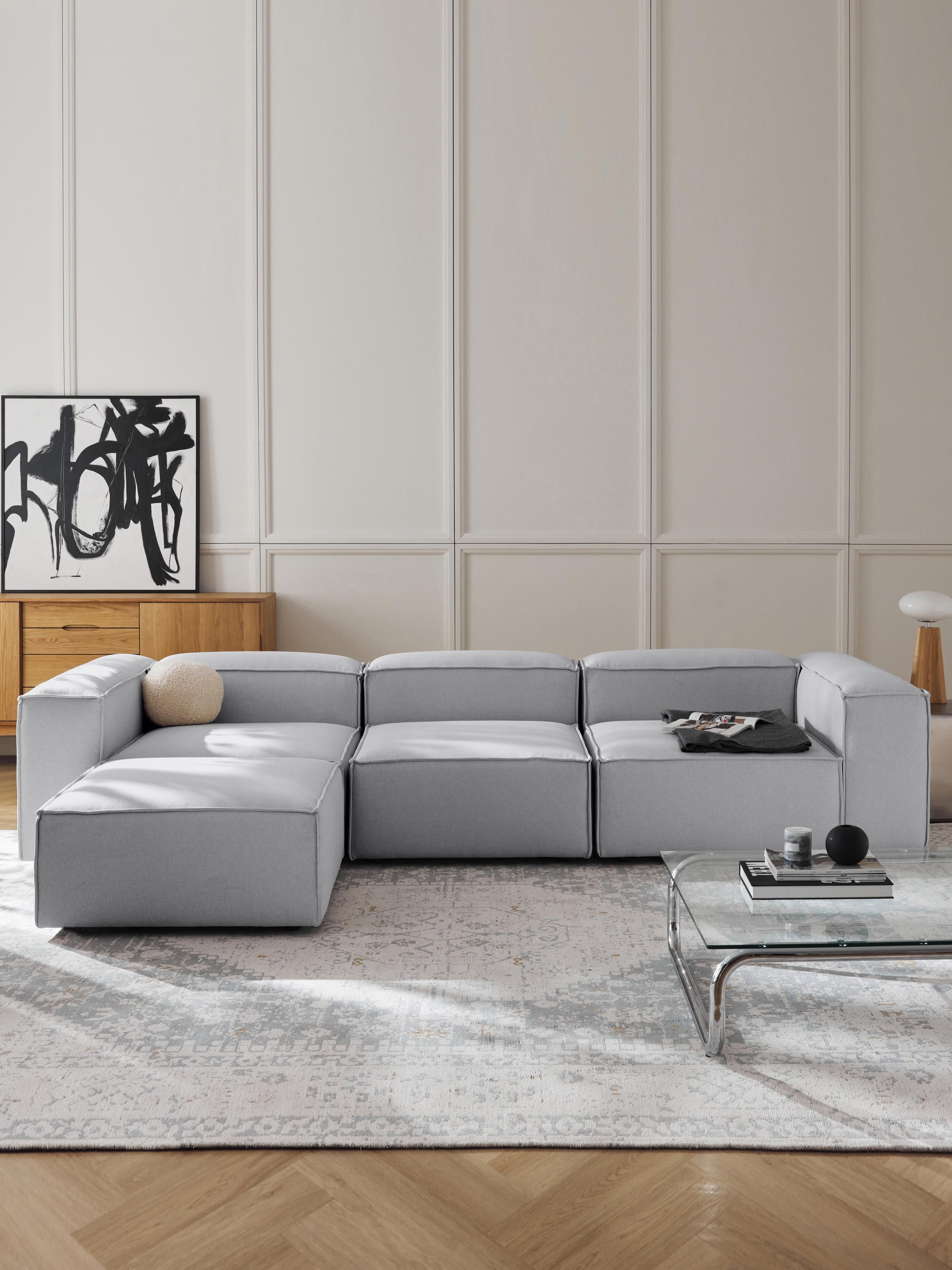 Modulares Sofa Lennon (4-Sitzer) mit Hocker (links/rechts)