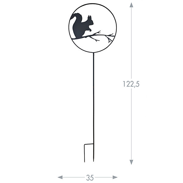 Déco De Jardin à Piquer écureuil 35 X 122.5 Cm Anthracite - Louis Moulin