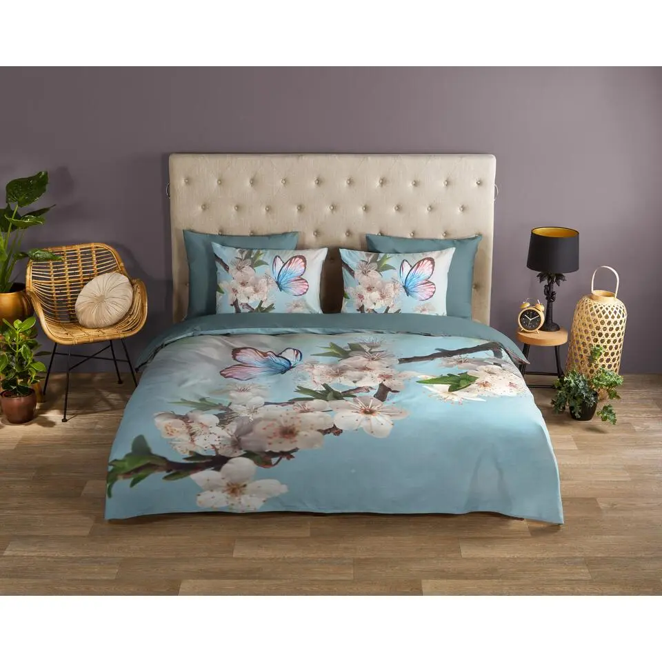 Good Morning Mayla Dekbedovertrek Blauw-2-persoons (200 x 200/220 cm)