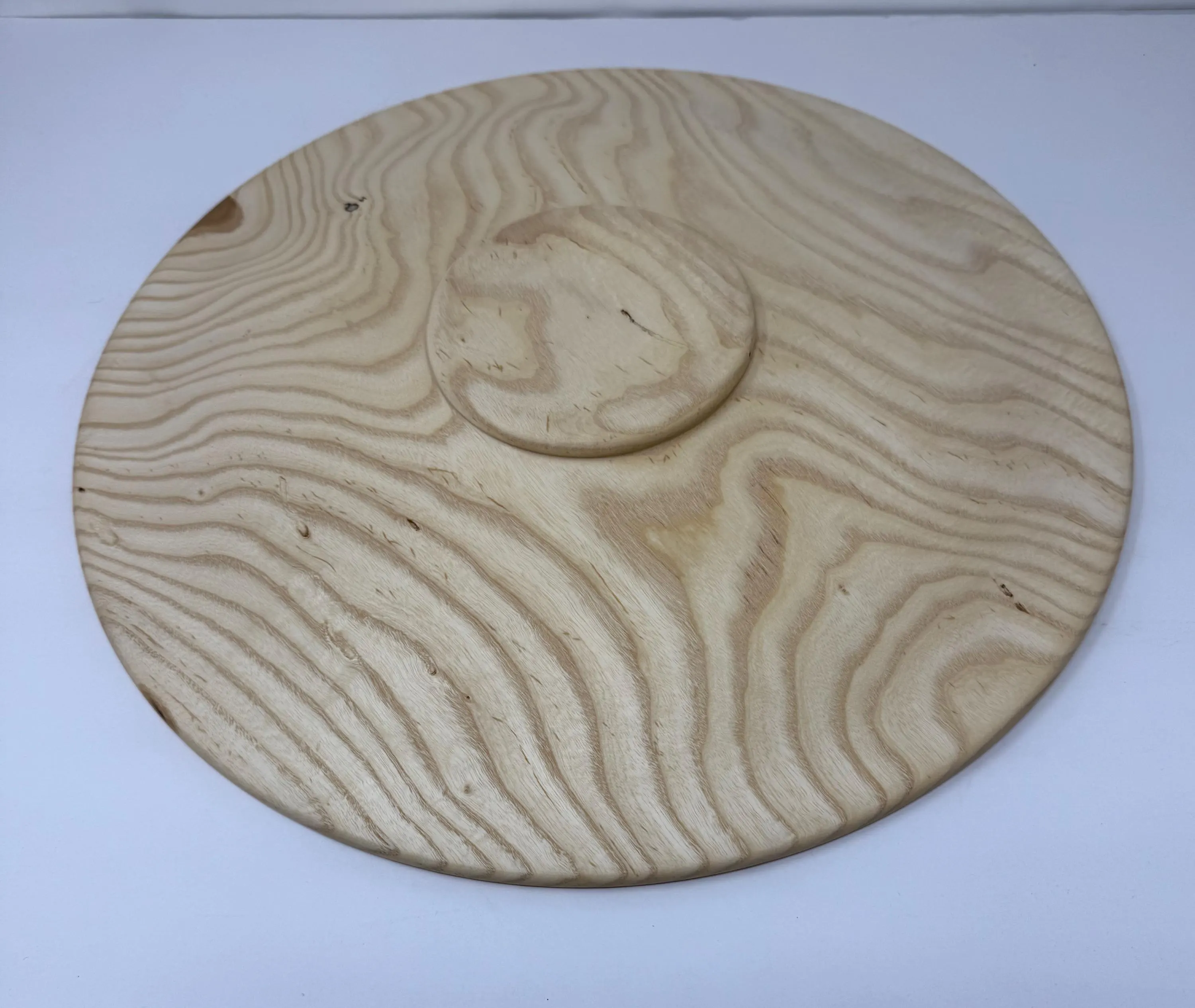 Hand Turned Ash Serving Platter, Food Safe Finish (15 inch)