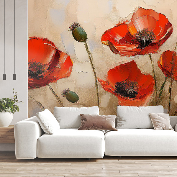 Feeby Fototapeta, Malowane maki 150x105