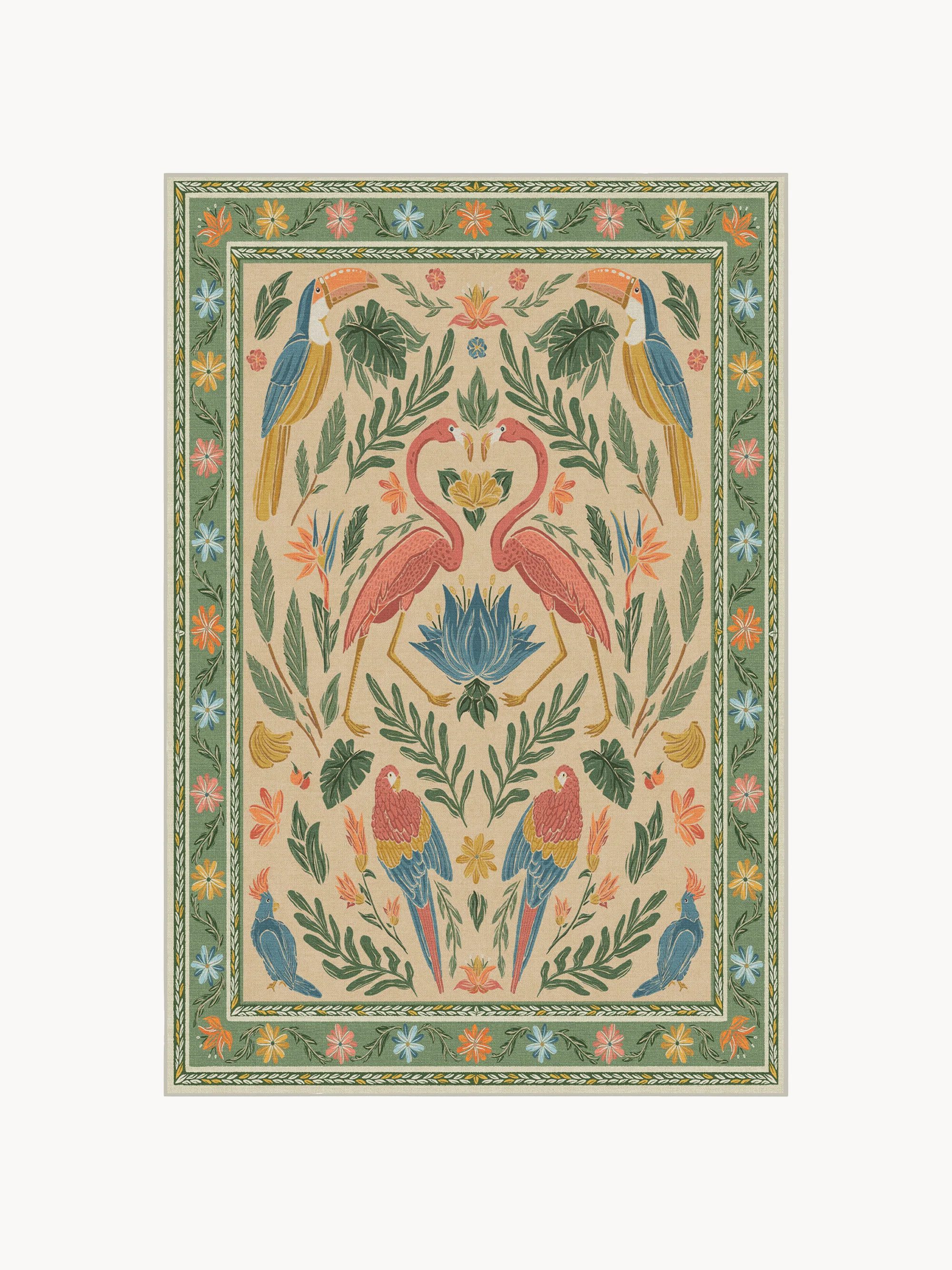 Waschbarer Kurzflor-Teppich Birds Of A Feather von Iris Apfel