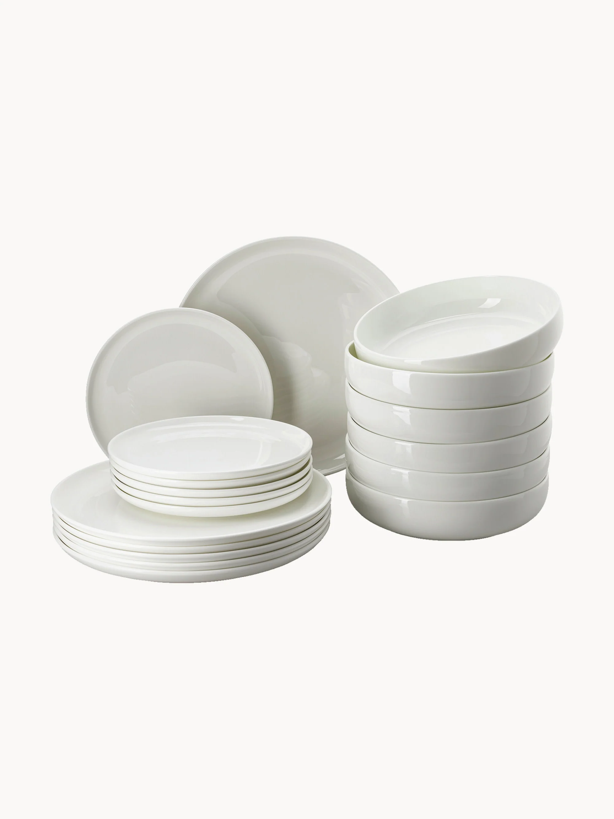 Geschirr-Set Jade Lift aus Fine Bone China, 6 Personen, 18er-Set