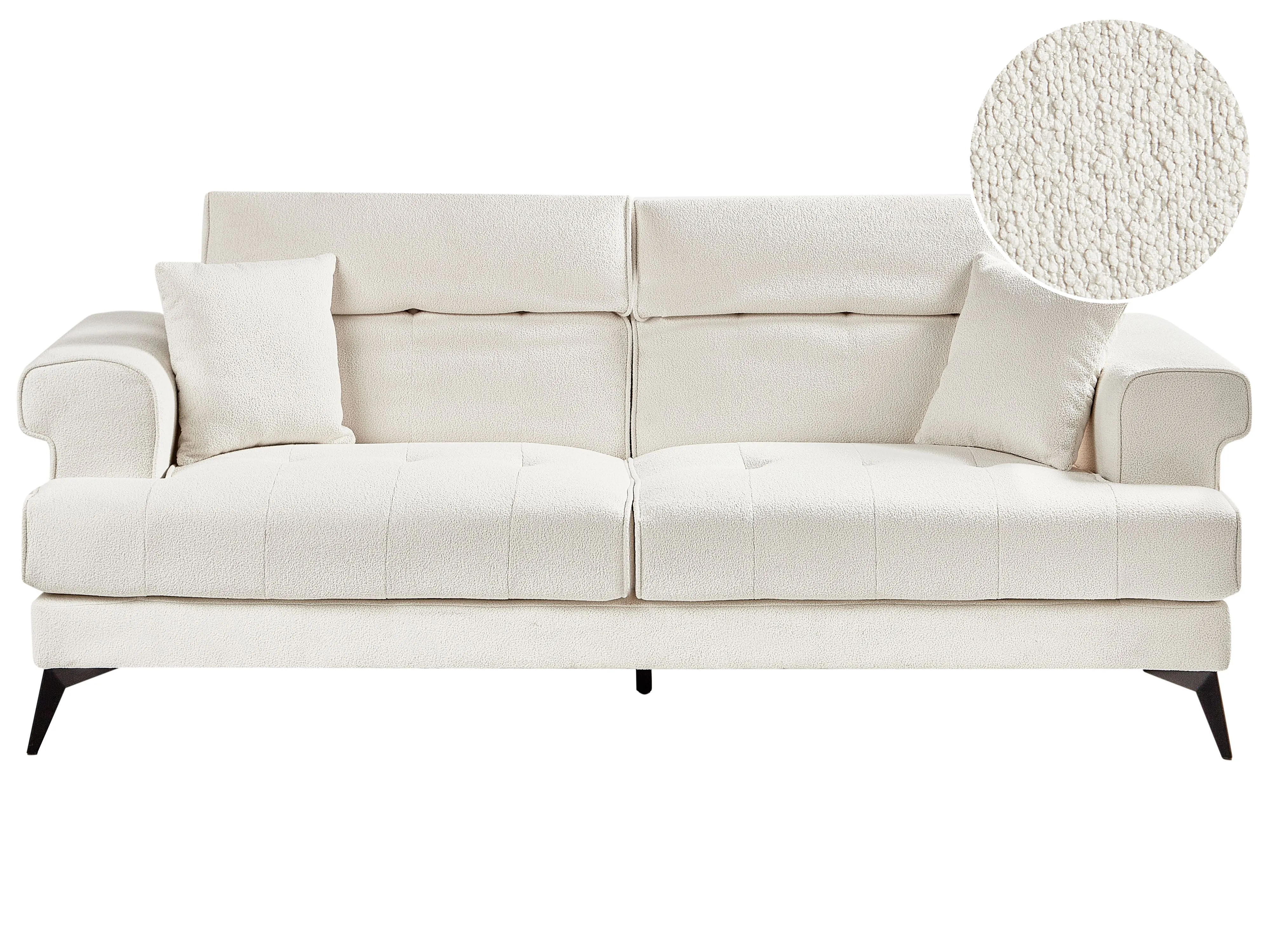 Sofa 2 Seater SKIVE Boucle White