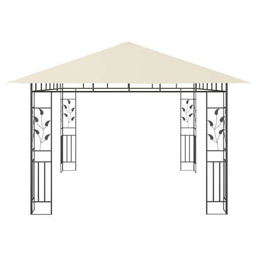 NNEVL Gazebo with Mosquito Net 4x3x2.73 m Cream 180 g/m&sup2;