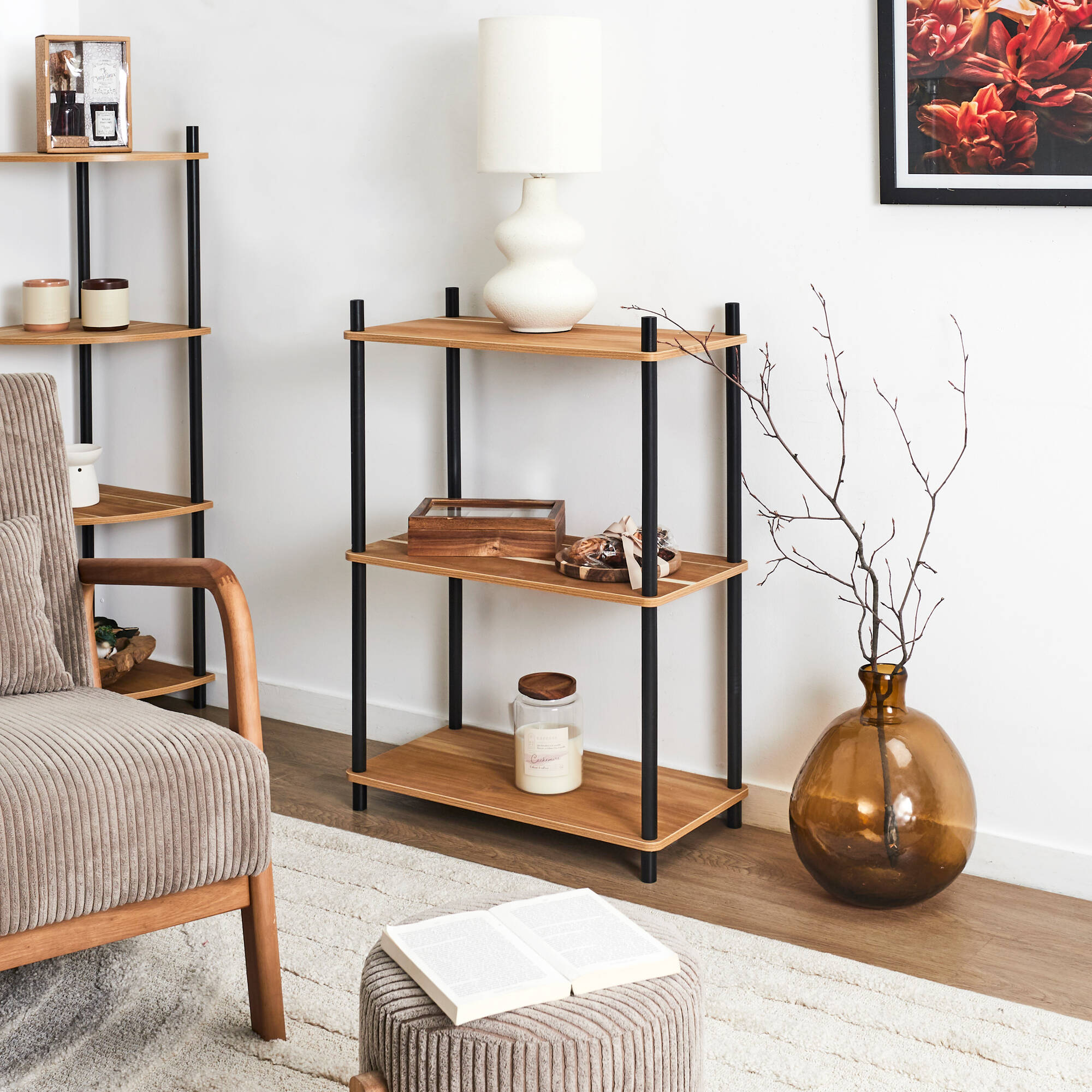 Etagère 3 niveaux en bois
