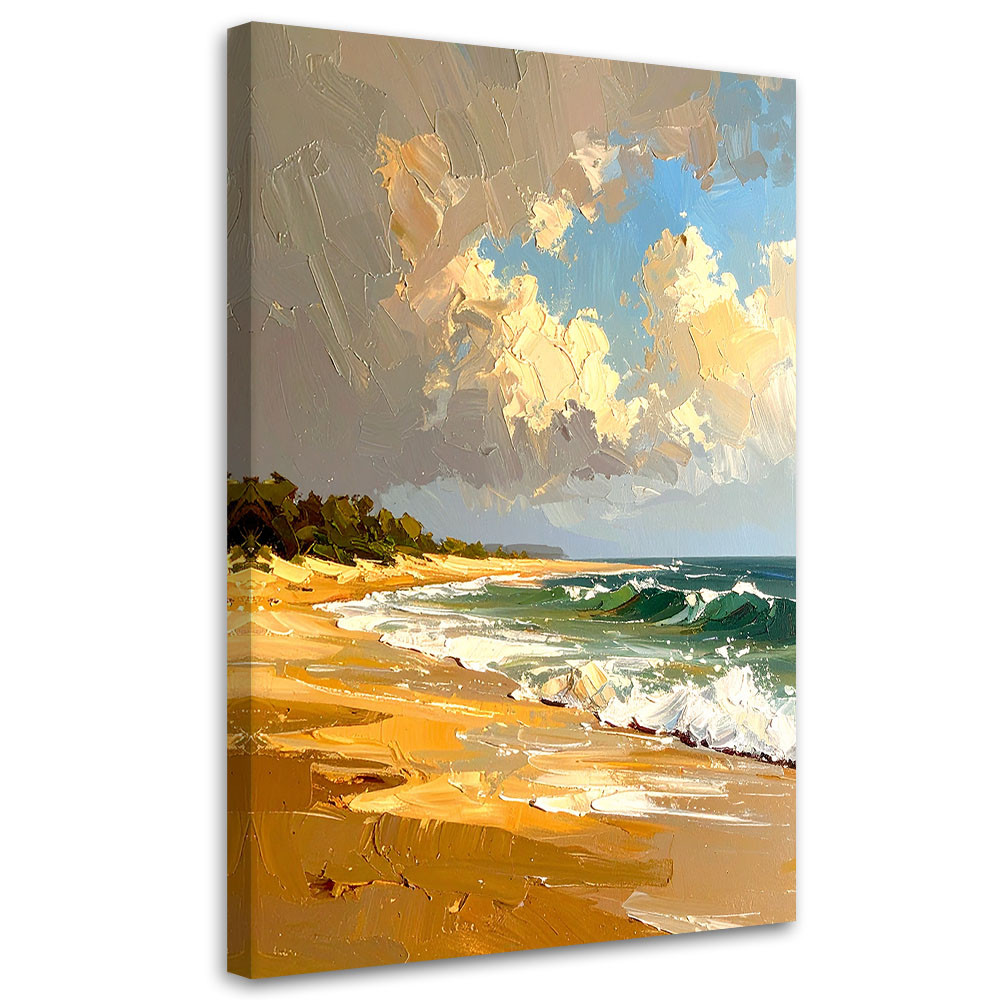 Feeby Obraz do salonu, Krajobraz Morze Plaża efekt farby olejnej 40x60
