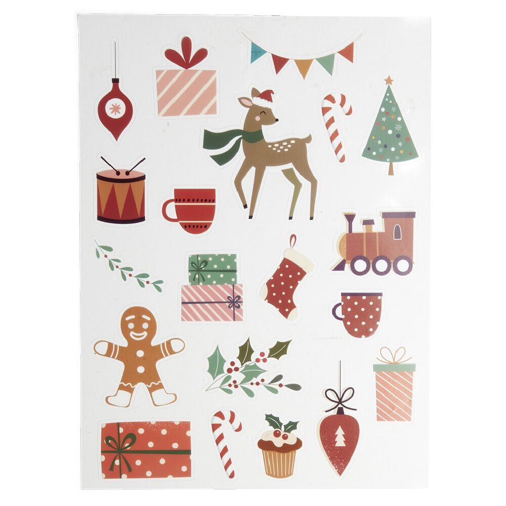 Décoration fenêtre et mur No&euml;l adhésive scène (2 modèles)