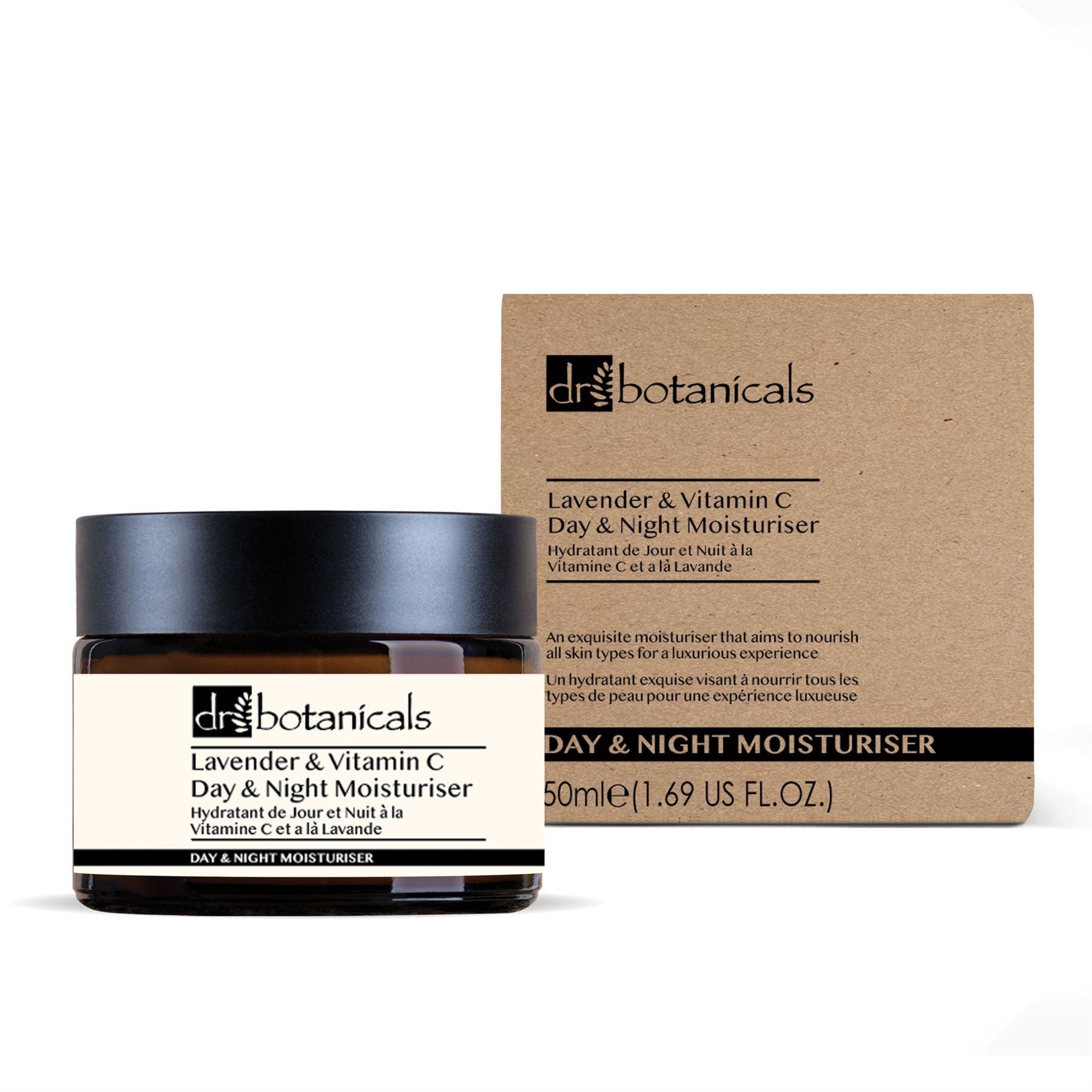 Dr. Botanicals Lavender & Vitamin C Anti-Ageing Day & Night Moisturiser 50ml for Brightening and Radiance