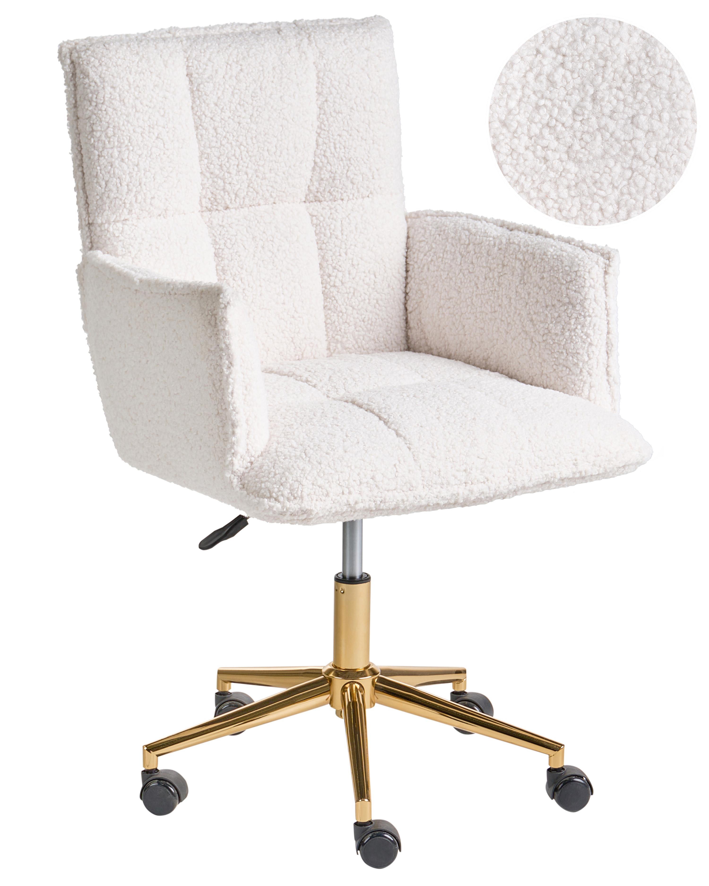 Desk Chair MANULU Boucle White