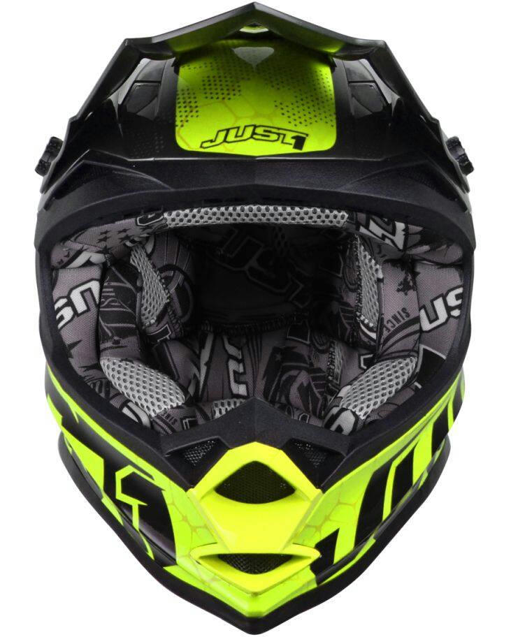 Just1 J32 Youth MX Helmet, Camo Yellow