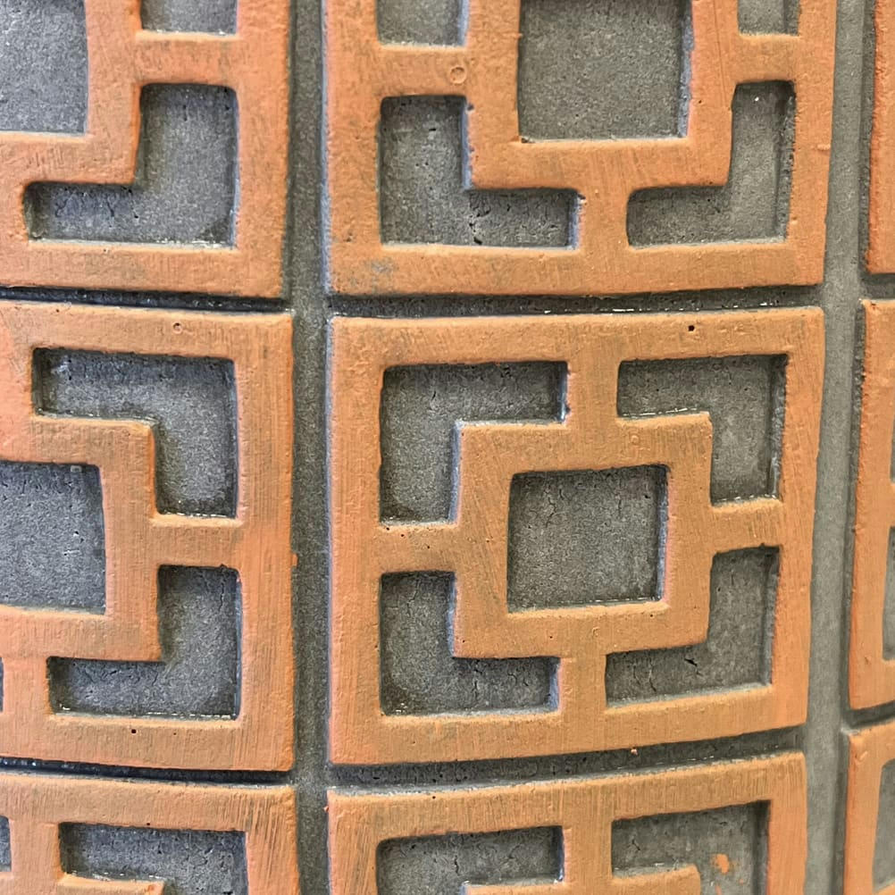 - Cache pot en ciment orange